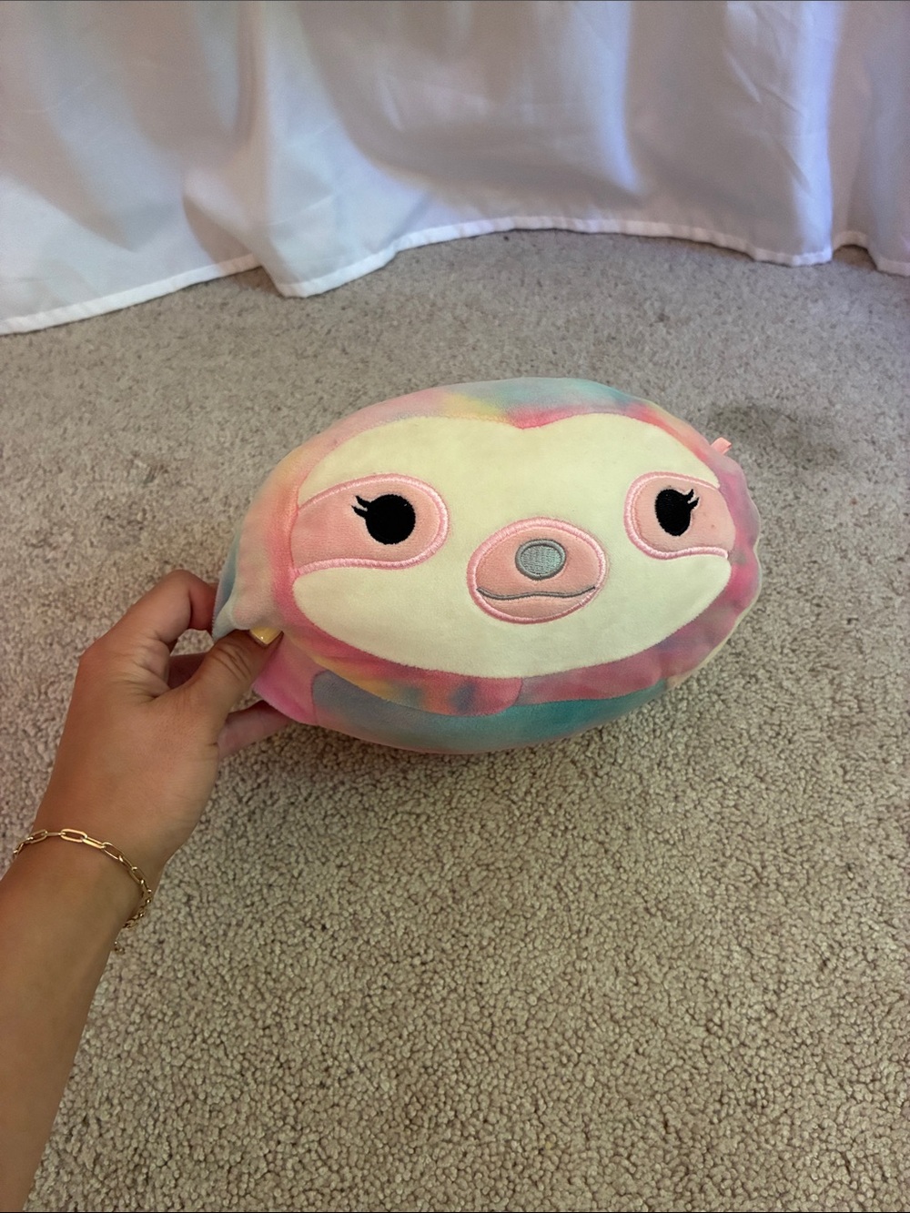 Squishmallows Pastel Pink Blue Yellow Sloth Plush